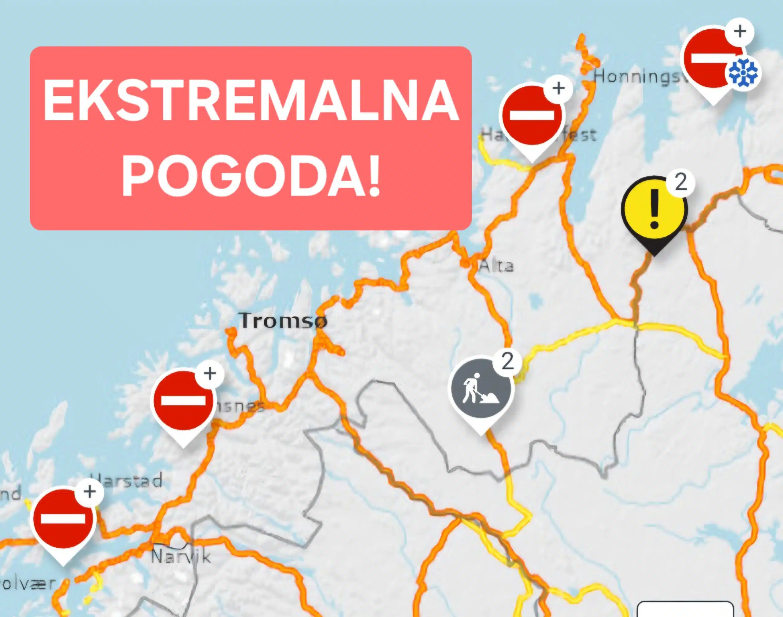 Katastrofalna pogoda na północy Norwegii: Lawiny, osuwiska i zamknięte drogi