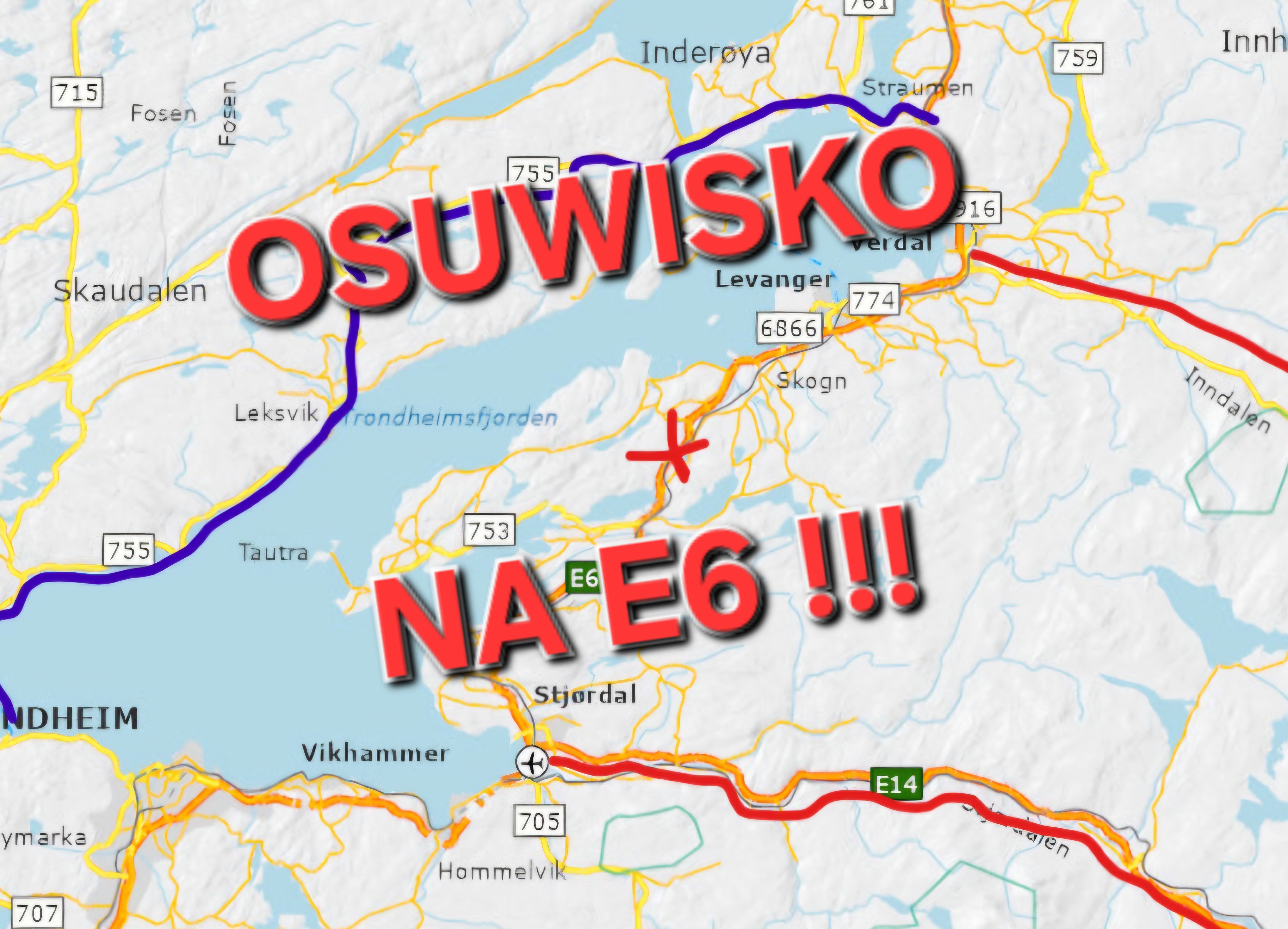 Osuwisko paraliżuje E6 – główna arteria Norwegii zamknięta