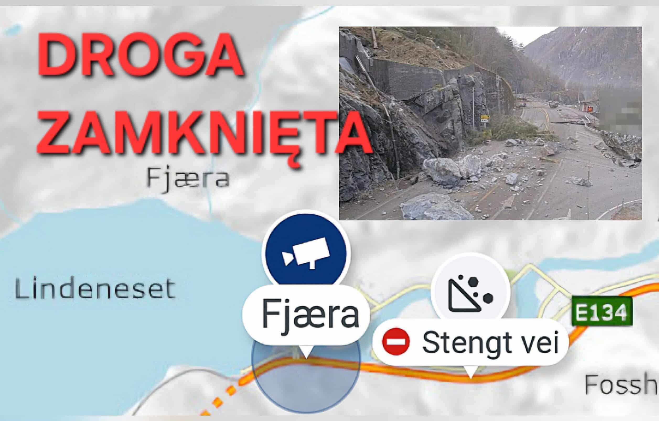 Osuwisko na E134: Droga zamknięta co najmniej do przyszłego tygodnia