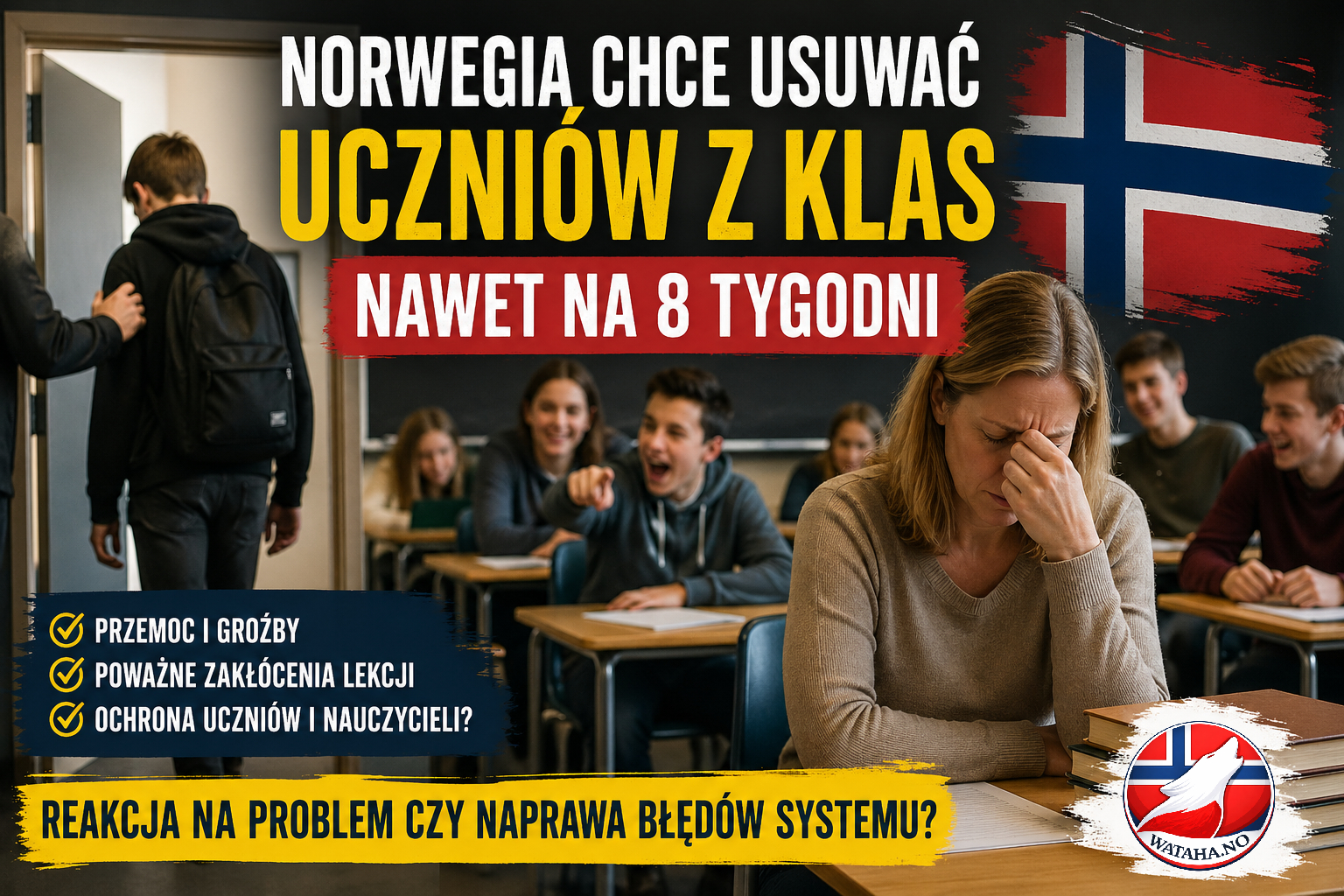 Norwegia chce usuwać uczniów z klas nawet na 8 tygodni. Reakcja na przemoc czy próba naprawienia własnych błędów?
