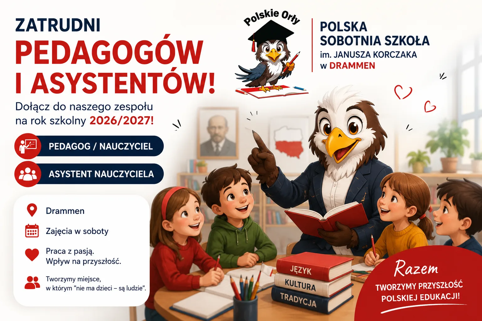 Polska szkoła w Drammen szuka pedagogów i asystentów. „Nie ma dzieci – są ludzie”