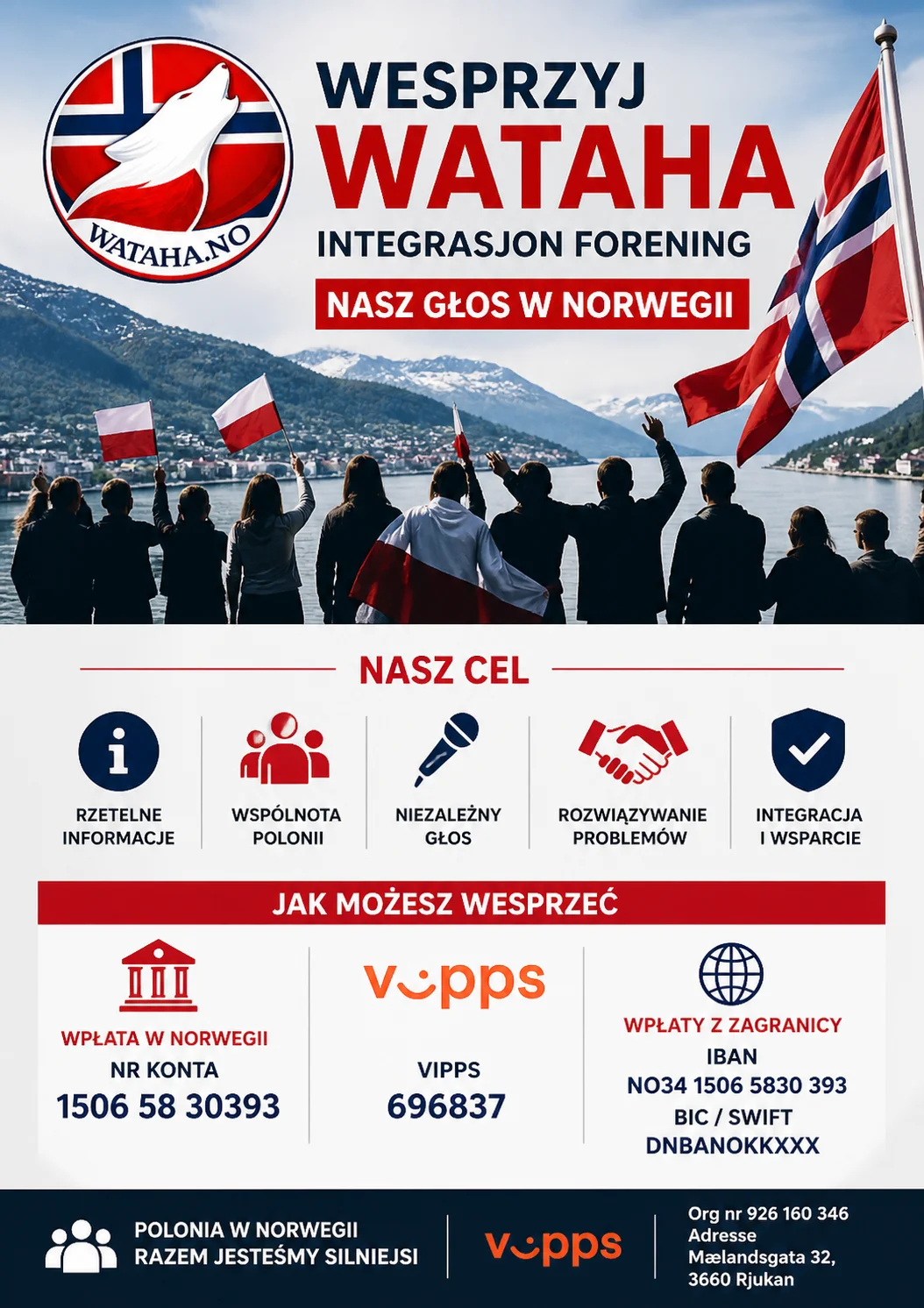 Wesprzyj Wataha Integrasjon Forening – nasz głos w Norwegii