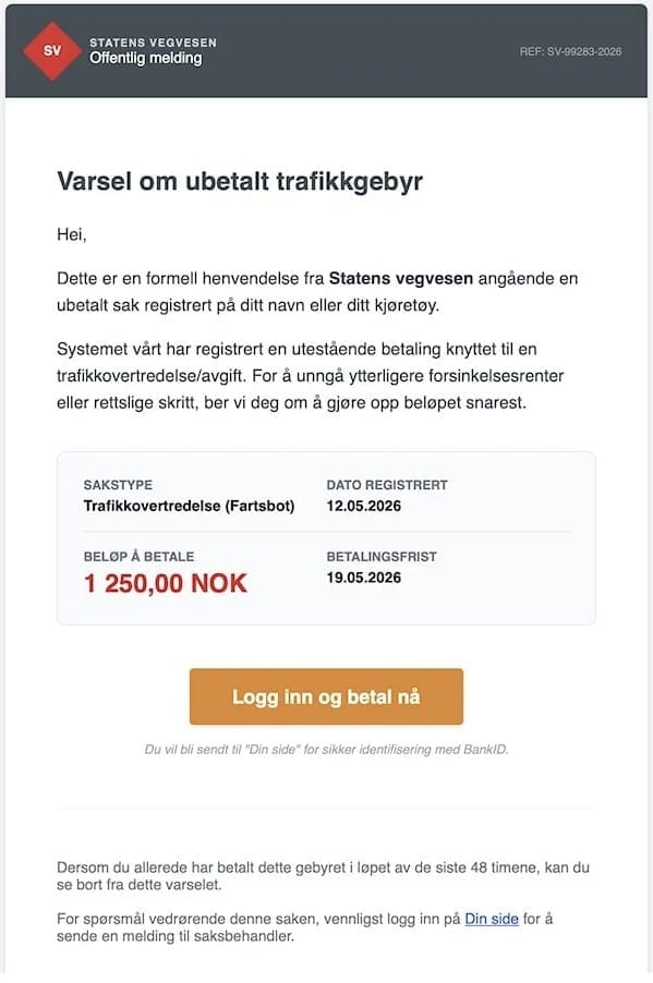 Norweski urząd ostrzega: Oszuści podszywają się pod Statens vegvesen – nie daj się okraść podczas wakacji!