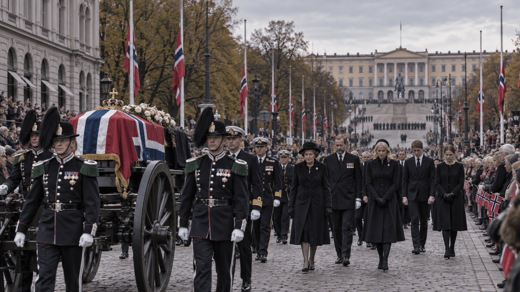 Norwegia żegna króla Haralda V. Ostatnia droga monarchy przez Oslo [TRANSMISJA LIVE]